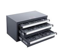 VEVOR Distributeur de Forets 29 Compartiments Étiquetés 1-13 mm Boîte de Rangement pour Forets à 3 Tiroirs Coffret Vide pour Foret 37,5x20x20 cm Identification Facile Empilable Rangement Mèche Atelier