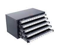 VEVOR Distributeur de Forets 60 Compartiments Étiquetés 33/64 à 63/64 po Boîte de Rangement pour Forets 5 Tiroirs Coffret Vide 37,5x20x20 cm Identification Facile Empilable Rangement Mèches Atelier