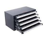 VEVOR Distributeur de Forets 60 Compartiments Étiquetés 33/64 à 63/64 po Boîte de Rangement pour Forets 5 Tiroirs Coffret Vide 37,5x20x20 cm Identification Facile Empilable Rangement Mèches Atelier