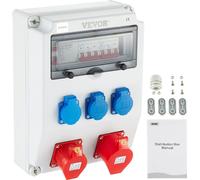 VEVOR Distributeur mural Distributeur électrique de chantier 230 V/400 V Boîtiers de distribution Distributeur électrique
