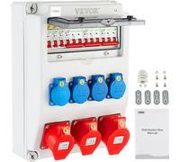 VEVOR Distributeur mural Distributeur électrique de chantier 230 V/400 V Boîtiers de distribution Distributeur électrique