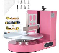 VEVOR Distributeur réglable de crème à gâteau, machine électrique de décoration de gâteaux pour distribuer la crème à gâteau, convient pour les gâteaux de 10,2 cm à 40,6 cm, rose