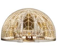 VEVOR Dôme de jardin, tente bulle transparente de 4,57 x 2,9 m pour 10 à 14 personnes, serre géodésique avec fenêtre, tente en PVC pour jardin, terrasse, camping, fête, mariage