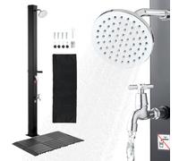 Douche solaire VEVOR 35L, Douche de jardin 2160 mm avec plaque de sol & robinetterie à pied, Douche de piscine avec réglage d'eau chaude et froide, Douche de camping pour jardin, zone de piscine, pisc