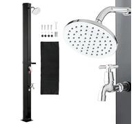 Douche solaire VEVOR 40 L, douche de jardin 2290 mm, douche d'extérieur, avec robinetterie pour les mains et les pieds, réglage de l'eau chaude et froide, douche de piscine max. 60 °C, douche de campi