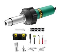VEVOR Soudeur Plastique Air Chaud, 1600 W, Pistolet Thermique PVC 50°C-600°C, Kit Soudage de Toiture en Plastique, avec Boîte à Outils, Buses, Rouleau, Lames, Pointes de Soudage, pour Film PP PE PVC