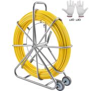 VEVOR Duct Rodder, 200 mètres, 5/16 pouces, Duct Rodder Wire Puller, 3 têtes de traction, outil de pêche pour murs et fils, non conducteur