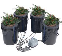 VEVOR DWC Hydroponics Grow System, système de culture hydroponique avec kit Top-Drip, Deep Water Culture 5 gallons 4 seaux, avec pompe à air, pierres à air et indicateur de niveau d'eau pour légumes à