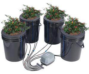 VEVOR DWC Hydroponics Grow System, système de culture hydroponique avec kit Top-Drip, Deep Water Culture 5 gallons 4 seaux, avec pompe à air, pierres à air et indicateur de niveau d'eau pour légumes à