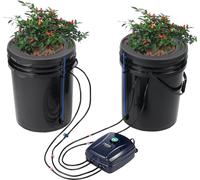 VEVOR DWC Hydroponics Grow System, système de culture hydroponique avec Top-Drip-Kit, Deep Water Culture 2 seau de 5 gallons, avec pompe à air, pierres à air et indicateur de niveau d'eau pour légumes