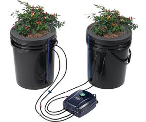 VEVOR DWC Hydroponics Grow System, système de culture hydroponique avec Top-Drip-Kit, Deep Water Culture 2 seau de 5 gallons, avec pompe à air, pierres à air et indicateur de niveau d'eau pour légumes