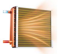 VEVOR Échangeur de Chaleur à Ailettes 457x457 mm, Échangeur Air-Eau CVC, Tubes Cuivre et Ailettes Aluminium, Capacité Thermique 35,2 kW, pour Chaudière à Bois, Chauffage Hydronique et Refroidissement