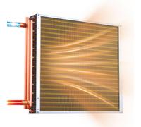 VEVOR Échangeur de Chaleur à Ailettes 559x559 mm, Échangeur Air-Eau CVC, Tubes Cuivre et Ailettes Aluminium, Capacité Thermique 55,6 kW, pour Chaudière à Bois, Chauffage Hydronique et Refroidissement