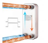VEVOR Échangeur de Chaleur à Plaques Brasées 126x301 mm, Échangeur Eau-Eau à 20 Plaques pour Chaudière et Chauffage au Sol, en Acier Inoxydable avec Support de Montage, Capacité Thermique 49,8-96,7 kW