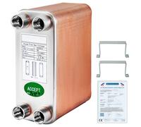 VEVOR Échangeur Thermique Échangeur de Chaleur Thermique à 60 Plaques pour le Refroidissement d'Huile Industrielle, Évaporateurs de Réfrigérant, Condenseurs