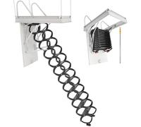 VEVOR Échelle de Grenier, Charge 299,4 kg, Escalier de Grenier Escamotable, Hauteur Installation 2,9-3,1 m, Ouverture 1000,76x698,5 mm, Tige de Traction, Échelle Rétractable Acier pour Accès Greniers