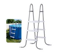 VEVOR Échelle de Piscine Hors Sol 106,7 cm Échelle de Piscine Acier Carbone avec 3 Marches PP Antidérapantes pour Entrée et Sortie de Piscines Hors Sol, Capacité Charge 136 kg, Forme A, Gris et Blanc