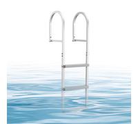 VEVOR Échelle de Ponton 3 Marches Amovible, Échelle de Baignade en Alliage d'Aluminium pour Quai, Lac, Piscine et Bateau, Capacité de Charge 227 kg, avec Mains Courantes, Marches Antidérapantes en PP