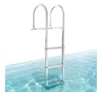 VEVOR Échelle de quai 3 marches amovible échelle de ponton en alliage d'aluminium, grande capacité de charge 500 lb 226 kg, grandes pédales 78 mm pour embarquement à bord de bateaux, lacs, piscines