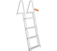 VEVOR Échelle De Quai 4 Marches En Alliage d'Aluminium Capacité 158,7kg Grandes Pédales