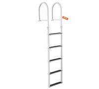 VEVOR Échelle de quai 5 marches amovible, échelle de ponton en alliage d'aluminium, grande capacité de charge 500 lb 226 kg, grandes pédales 78 mm pour embarquement à bord de bateaux, lacs, piscines