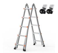 VEVOR Échelle télescopique à cadre en A, échelle extensible compacte en aluminium, 5120 mm, échelle de camping-car pliable portable multifonction pour devoirs, toit intérieur et extérieur, 149,7 kg