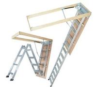 VEVOR Échelle Télescopique Pliable de Grenier en Aluminium 57×160cm Capacité 158,8KG Argent et Marron