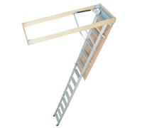 VEVOR Échelle Télescopique Pliable de Grenier en Aluminium Capacité de Charge 158,8 kg 570x1600 mm Extension Polyvalente Légère Portable Hauteur d'Installation 2,9 m-3,7 m pour Grenier, Bureau, Maison