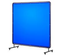 VEVOR Écran de Soudage 1,74 x 1,74 m Rideau de Soudage avec Cadre Écran Protection Soudure Mobile Vinyle Ignifuge avec 4 Roulettes avec 2 Freins, Protection UV 6 Niveaux, pour Atelier, Industrie, Bleu
