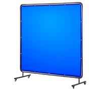 VEVOR Écran de Soudage 1,74 x 1,74 m Rideau de Soudage avec Cadre Écran Protection Soudure Mobile Vinyle Ignifuge avec 4 Roulettes avec 2 Freins, Protection UV 6 Niveaux, pour Atelier, Industrie, Bleu