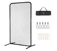 VEVOR Écran Protecteur de Baseball en I, Filet de Protection de Softball 213x122 cm, Portable avec Sac de Transport et Piquets de Sol, Équipements pour Cage de Frappeurs Protection des Lanceurs