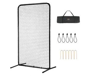 VEVOR Écran Protecteur de Baseball en I, Filet de Protection de Softball 213x122 cm, Portable avec Sac de Transport et Piquets de Sol, Équipements pour Cage de Frappeurs Protection des Lanceurs