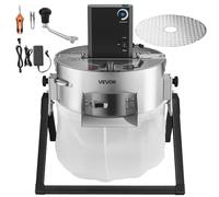 VEVOR Effeuilleuse Électrique Manuel 37 cm Coupe-bourgeons Lame Acier Inox, Coupe Hydroponique Humide Sèche avec Couvercle Transparent, Sac Collecte, pour Bourgeons Fleurs Feuilles, Herbes Aromatiques