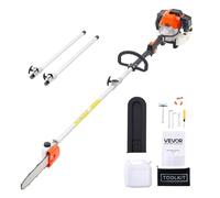 VEVOR Élagueuse Thermique sur Perche à 2 Temps, 43 cc, Élagueuse sans Fil à Essence, avec Perche Extensible 2,08-3,58 m, Guide-chaîne 25,4 cm, Réservoir de Carburant 850 ml, pour Élagage des Arbres