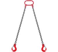 VEVOR Élingue Chaîne de Levage à 2 Brins avec Crochets, 8 mm x 150 cm, Capacité de Charge Sécurisée 2993 kg, Grade 80, pour Chariot Élévateur, Palan à Moteur, Quai, Chantier de Construction, Usine