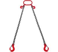 VEVOR Élingue Chaîne de Levage à 2 Brins avec Crochets et Ajusteurs, 8 mm x 180 cm, Capacité de Charge 2993 kg, Grade 80, pour Chariot Élévateur, Palan à Moteur, Quai, Chantier de Construction, Usine