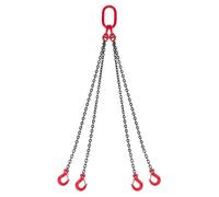 VEVOR Élingue Chaîne de Levage à 4 Brins avec Crochets, 6 mm x 1,5 m, Capacité Charge 2993 kg, Chaîne de Levage Robuste Acier Allié G80, pour Chantier de Construction, Usines, Entrepôts, Quais, Ferme
