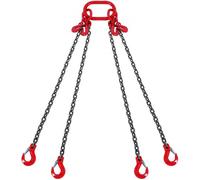 VEVOR Élingue Chaîne de Levage à 4 Brins avec Crochets et Ajusteurs, 8 mm x 300 cm, Capacité de Charge 5000 kg, Grade 80, pour Chariot Élévateur, Palan à Moteur, Quai, Chantier de Construction, Usine