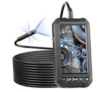 VEVOR Endoscope à Triple Objectif, Caméra Endoscopique avec 8 + 2 Lumières LED, Écran IPS 5", Câble 5 m, Carte 32 Go, Caméra Étanche IP67 pour Inspection Automobile, Vidange, Canalisation, Plomberie