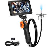 VEVOR Endoscope industriel Caméra d'inspection numérique boroscopique Caméra endoscopique 1080P HD avec caméra étanche 6,4mm IP67 Caméra de canalisation avec écran 5 pouces 0-180° bidirectionnel Batte