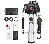 VEVOR Enfonce-pieux à Essence, 37,7 cc, Pilon de Poteau de Clôture en T à 4 Temps Portable, 1000 W, avec 3 Têtes d'Enfoncement 45/55/88 mm, pour Clôtures de Fermes, de Ranchs, Améliorations Routières