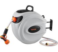 VEVOR Enrouleur de tuyau d'arrosage rétractable, support pivotant à 180°, système de rétraction automatique, 40m