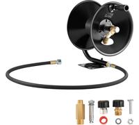 VEVOR Enrouleur de tuyau haute pression, 15,2m x 9,5mm, support en acier, enrouleur de tuyau pour nettoyeur haute pression, montage mural/sol/camion, 275 bar, manivelle manuelle pour le lavage de voit