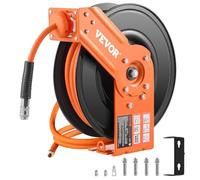VEVOR Enrouleur de tuyau d'air comprimé rétractable 9,53mm×15,24m 300PSI avec tuyau 1,5m support180°