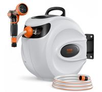 VEVOR Enrouleur mural de tuyau d'arrosage 40 m x 12 mm – pivot 180°, verrouillable, buse 9 modes