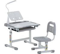 Set de bureau VEVOR, chaise de bureau pour enfants, réglable en hauteur (53-71 cm), charge maximale (100 kg), convient pour la chambre à coucher, gris