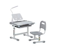Set de bureau VEVOR, chaise de bureau pour enfants, réglable en hauteur (53-71 cm), charge maximale (100 kg), convient pour la chambre à coucher, gris