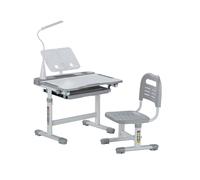 Set de bureau VEVOR, chaise de bureau pour enfants, réglable en hauteur (53-71 cm), charge maximale (100 kg), convient pour la chambre à coucher, gris