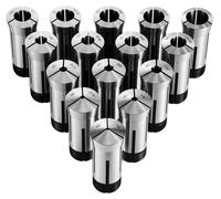 VEVOR, ensemble de pinces de serrage 5C, de 1/8" à 1", 15 pièces, pinces de serrage rondes de précision, type 385E, pour fraiseuses et perceuses, précision de concentricité de 0,0008", jeu de mandrins