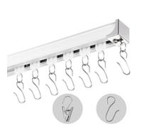 VEVOR Ensemble de rails de rideaux de plafond, 2,7 m, système de rails de plafond coulissants pour rideaux, séparateur de pièce fixé au plafond/au mur pour chambre avec crochets, quincaillerie, blanc